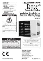 COMBAT Â® Tubular Unit Heater Installation ... - Roberts Gordon