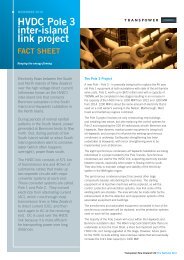 HVDC Pole 3 Inter-island Link Project factsheet - Transpower