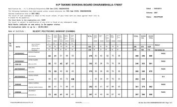 Govt. Polytechnic Banikhet - Himachal Pradesh Takniki Shiksha Board