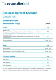 Business current account - Standard tariff - The Co-operative Bank