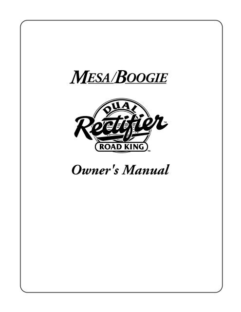 Road King Manual - Mesa Boogie