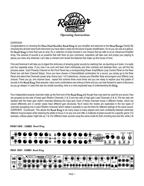 Road King Manual - Mesa Boogie
