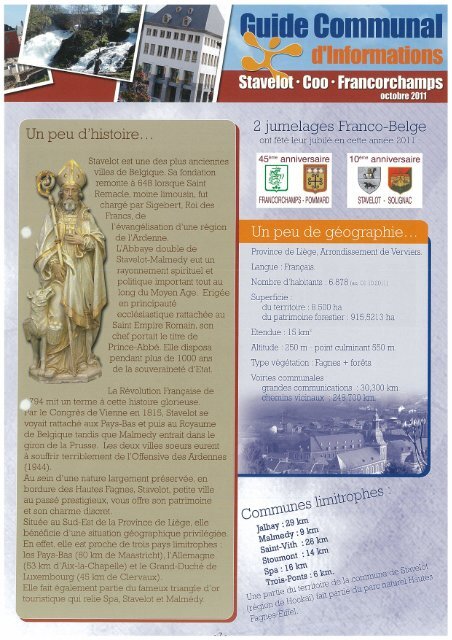 Guide communal d'informations - Stavelot