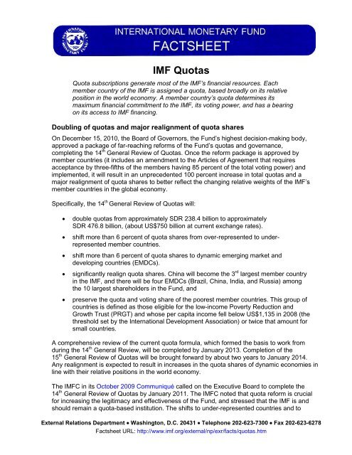 Factsheet IMF quotas - METAC