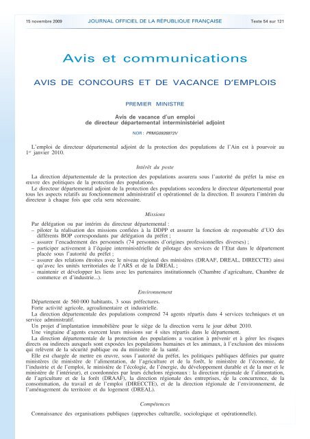 Journal officiel de la RÃ©publique franÃ§aise - Site conÃ§u par l'UNSA ...