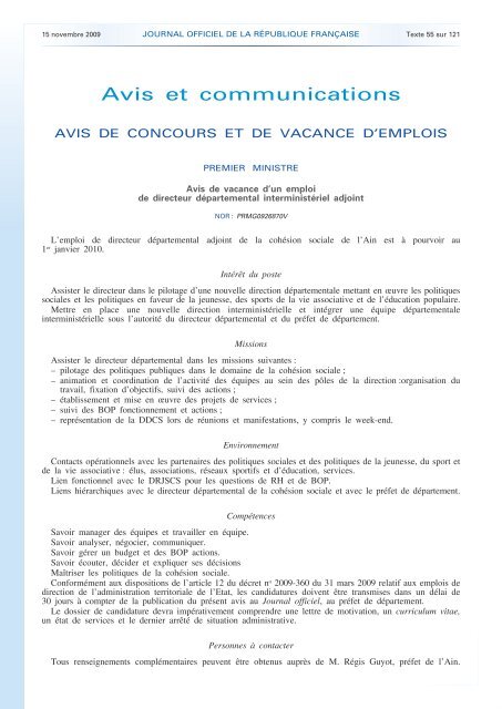 Journal officiel de la RÃ©publique franÃ§aise - Site conÃ§u par l'UNSA ...