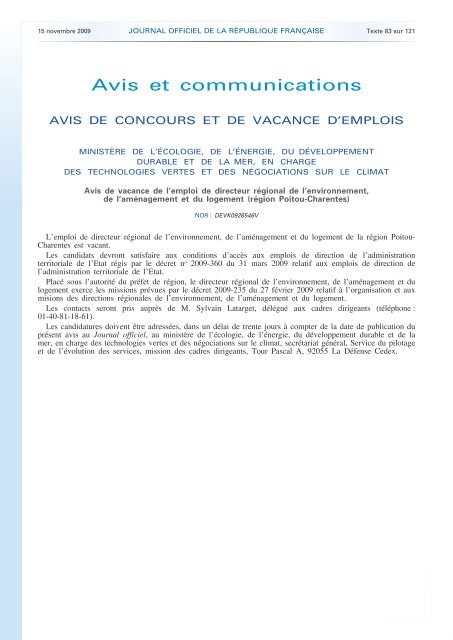 Journal officiel de la RÃ©publique franÃ§aise - Site conÃ§u par l'UNSA ...