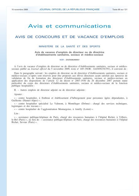 Journal officiel de la RÃ©publique franÃ§aise - Site conÃ§u par l'UNSA ...