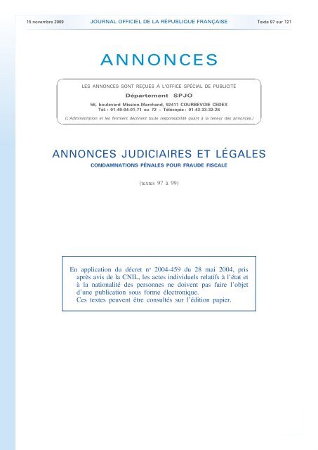 Journal officiel de la RÃ©publique franÃ§aise - Site conÃ§u par l'UNSA ...