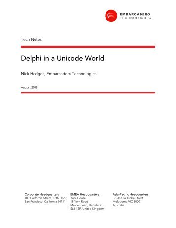 Delphi in a Unicode World