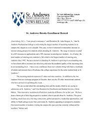 St. Andrews Breaks Enrollment Record - St. Andrews University