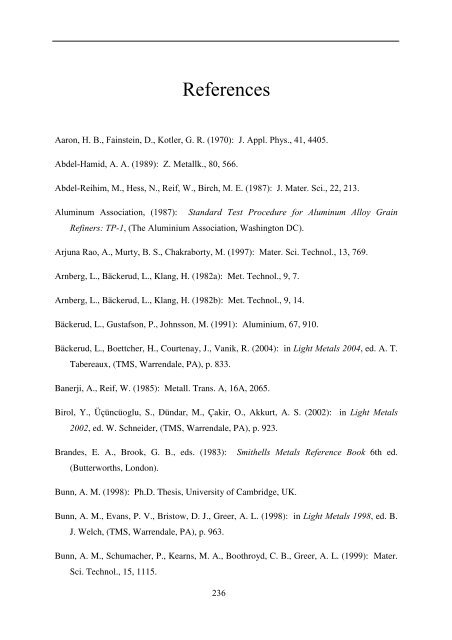 References - Department of Materials Science and Metallurgy ...