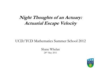 Actuarial Escape Velocity - School of Mathematical Sciences