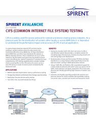 Avalanche CIFS - Spirent Communications