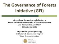 The Governance of Forests Initiative (GFI) - PROFOR
