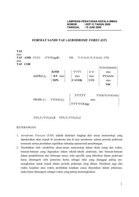 Lampiran Format Sandi TAF - BMKG