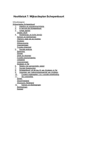 Hoofdstuk 7: Wijkactieplan Schepenbuurt - Gemeente Leeuwarden