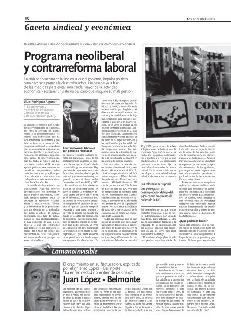 PeriÃ³dico "cnt" - 371 Octubre 2010