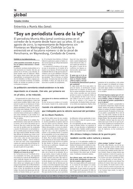 PeriÃ³dico "cnt" - 371 Octubre 2010