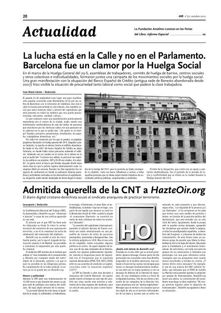 PeriÃ³dico "cnt" - 371 Octubre 2010