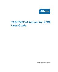 TASKING VX-toolset for ARM User Guide