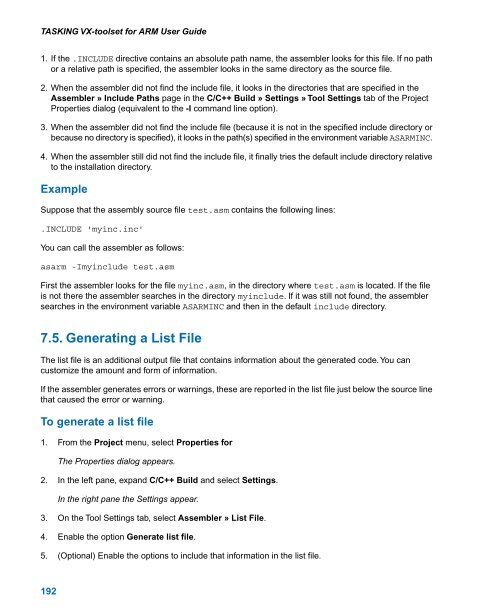 TASKING VX-toolset for ARM User Guide