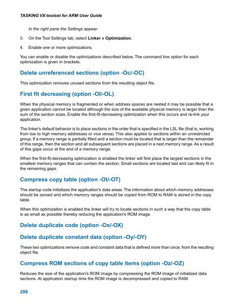 TASKING VX-toolset for ARM User Guide