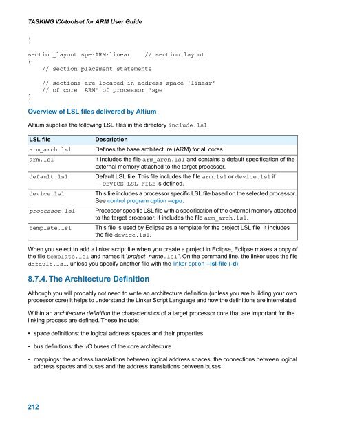 TASKING VX-toolset for ARM User Guide