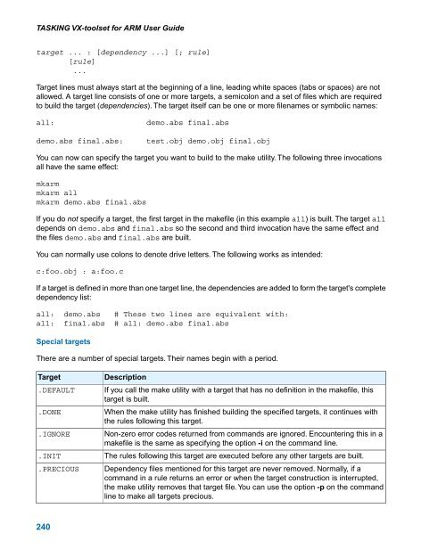 TASKING VX-toolset for ARM User Guide