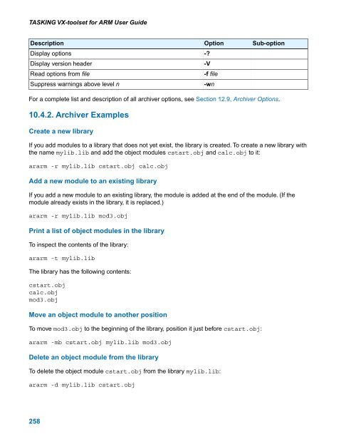 TASKING VX-toolset for ARM User Guide