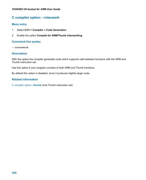 TASKING VX-toolset for ARM User Guide