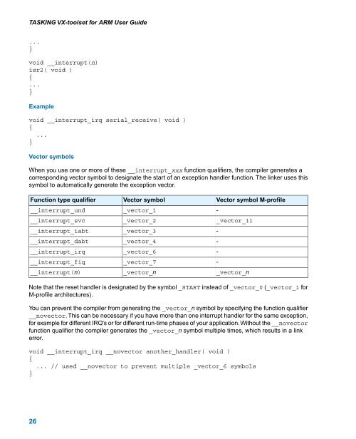 TASKING VX-toolset for ARM User Guide