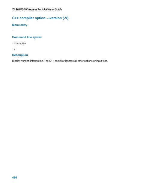 TASKING VX-toolset for ARM User Guide