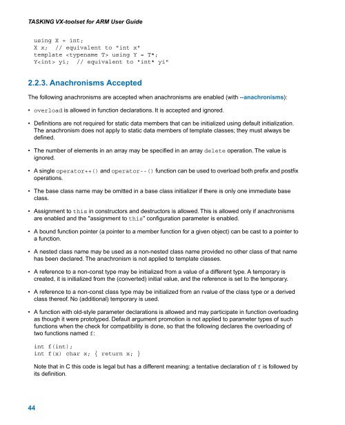 TASKING VX-toolset for ARM User Guide