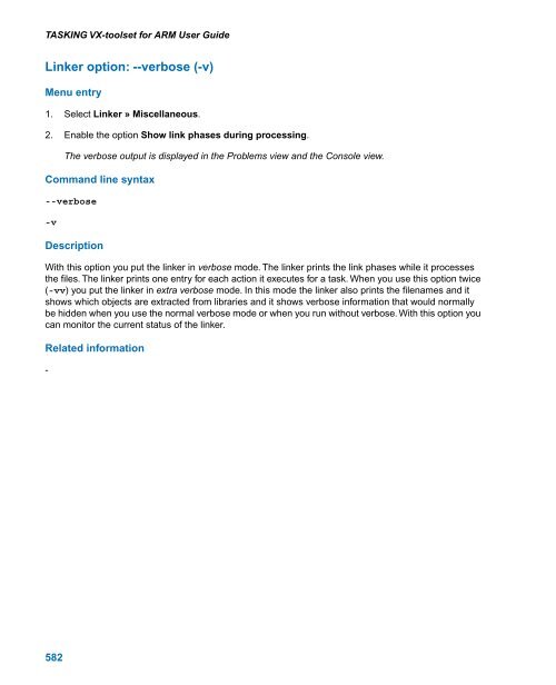TASKING VX-toolset for ARM User Guide