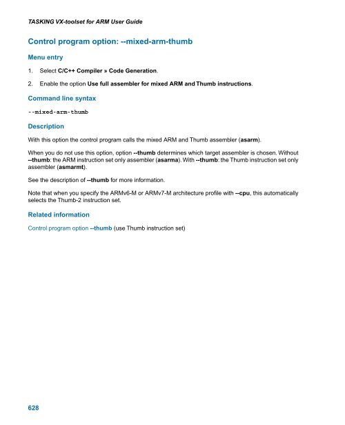 TASKING VX-toolset for ARM User Guide