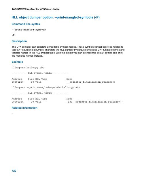 TASKING VX-toolset for ARM User Guide