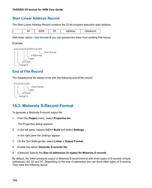 TASKING VX-toolset for ARM User Guide