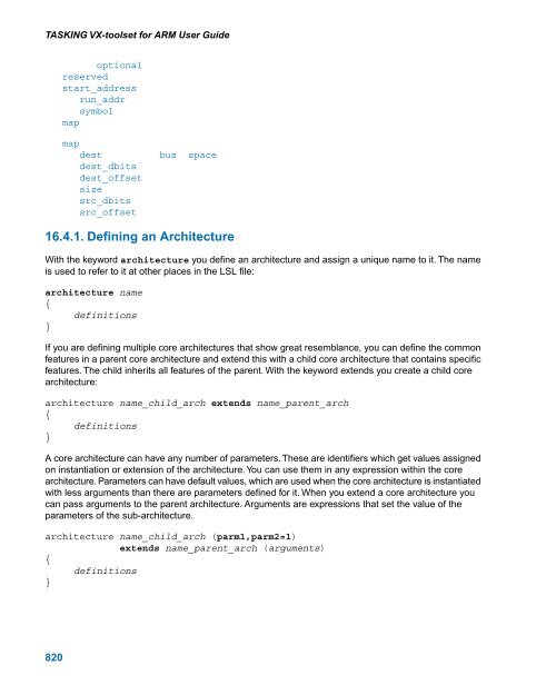 TASKING VX-toolset for ARM User Guide