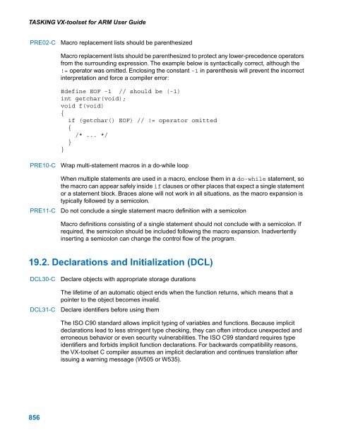 TASKING VX-toolset for ARM User Guide