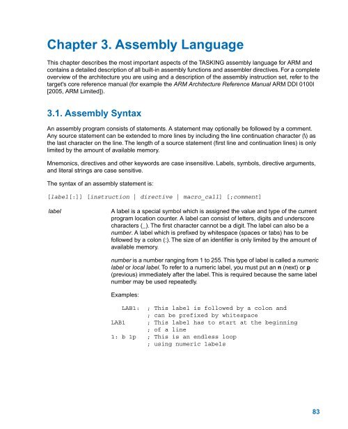 TASKING VX-toolset for ARM User Guide