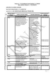 Anexa nr. 1 la Certificatul de Acreditare nr. LM 003 Data ... - RENAR