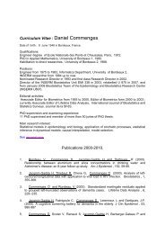 Curriculum Vitae : Daniel Commenges, Publications 2000 ... - Isped