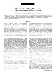 Characterization of Phytophthora capsici from Michigan Surface ...