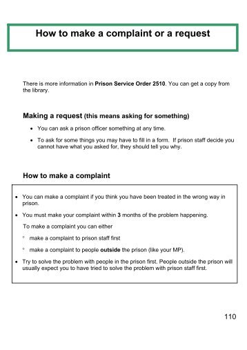 How to make a complaint or a request - Prison Reform Trust