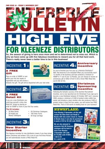 Enterprize Bulletin #44 - Kleeneze