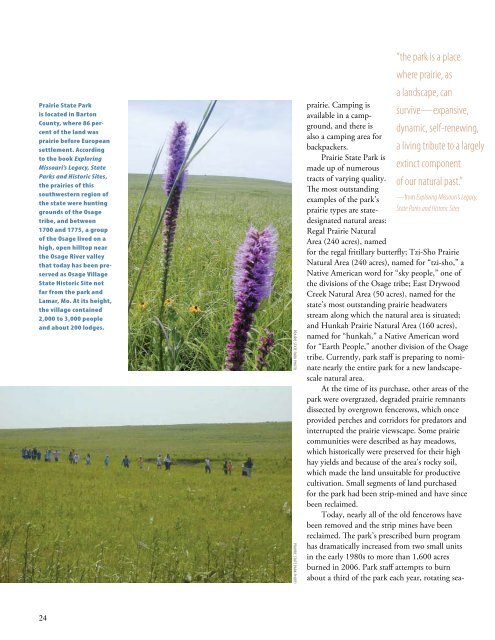 Fall 2007: Volume 28, Number 4 - Missouri Prairie Foundation