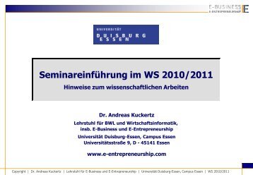 Dr. Andreas Kuckertz - Lehrstuhl fÃ¼r E-Business und E ...