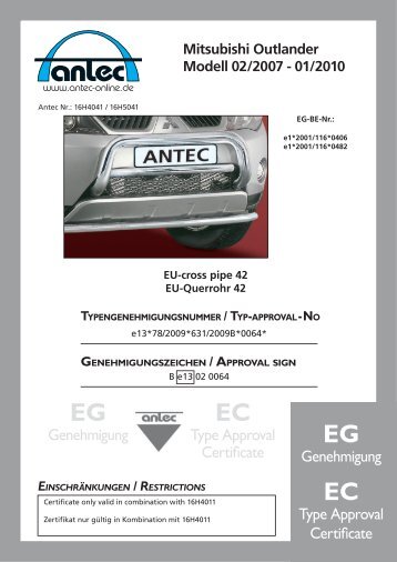 TÃV-Gutachten (0.8 MB) - Antec Fahrzeugtechnik GmbH