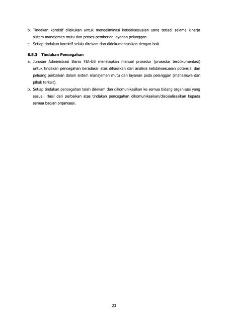 Manual Mutu Jurusan Administrasi Bisnis - Universitas Brawijaya